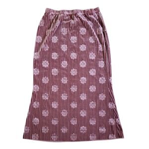 Shien Skirt Womens Size M Medium Dusty Pink Velvet Burnout Floral Stretch Soft